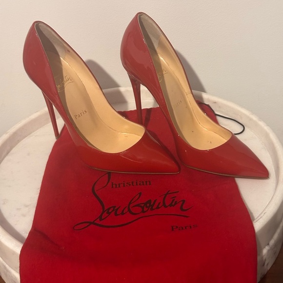 Christian Louboutin Patent Leather Red 👠 👠👠 - Picture 5 of 9